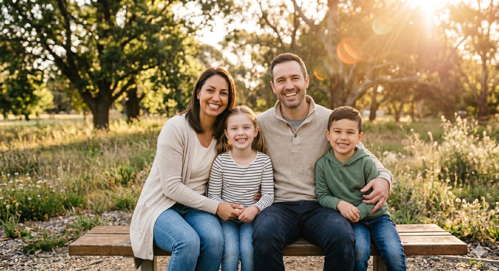 Happy family smiling together