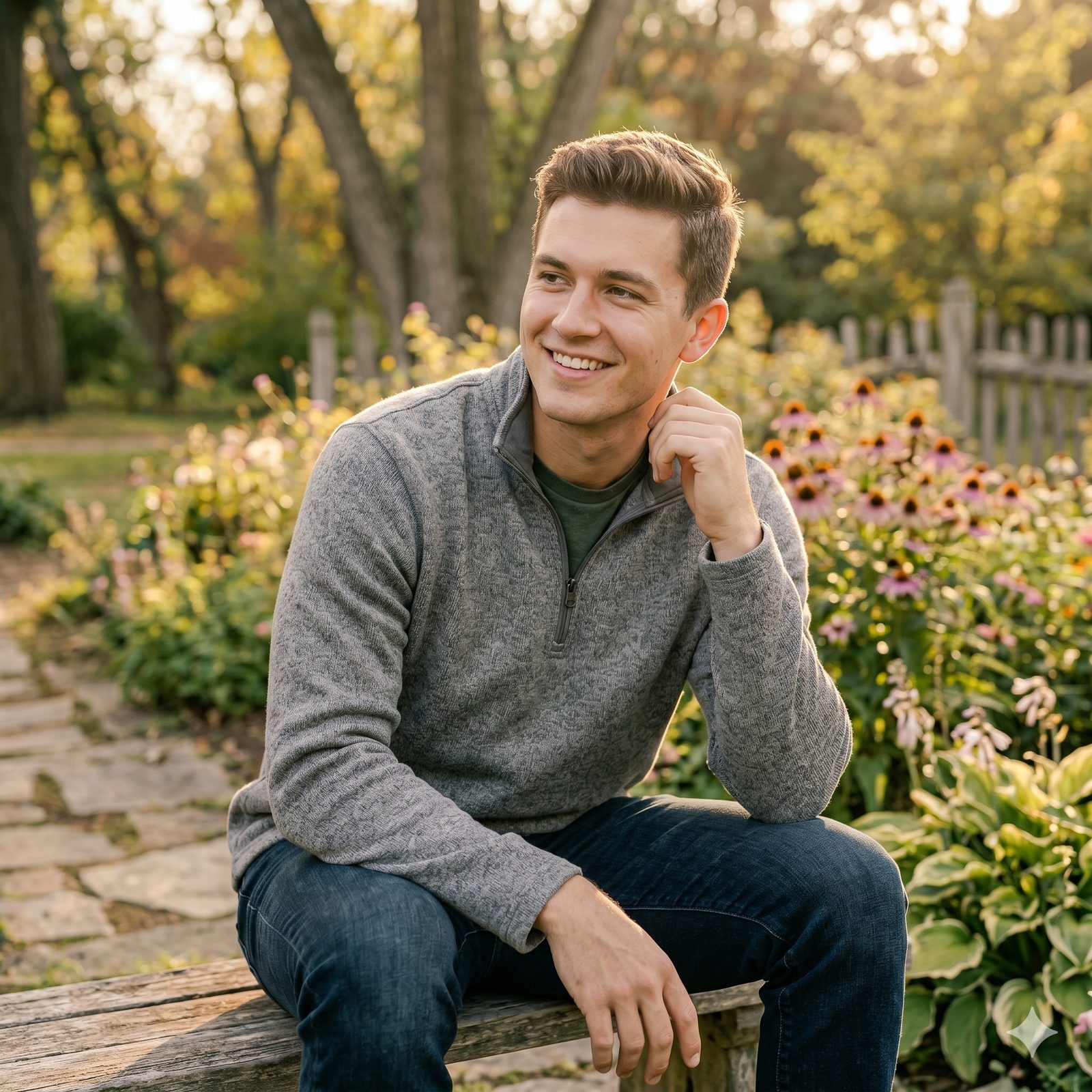 Young adult with a confident smile